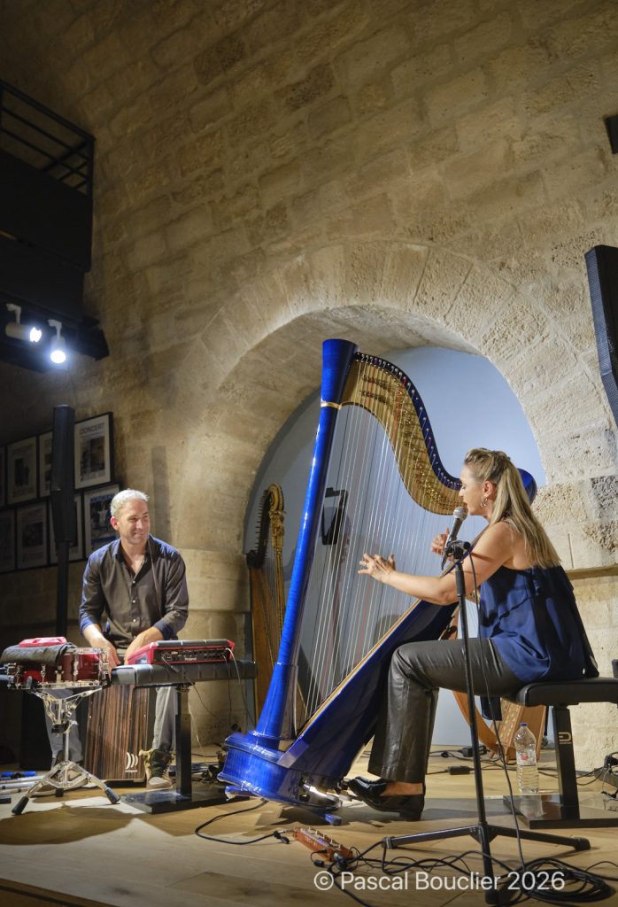 Harpiste et percussionist en concert a Paris